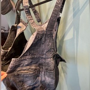 Jeans, overall, jumpsuit, black, acid washed, size 25/xs